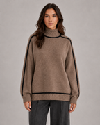 Women's Oversized Roll Neck Knit Sweater