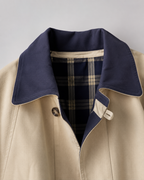 Women's Barn Jacket – Contrast Collar Plaid Lining Relaxed Fit