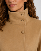 Women's Belted Funnel Neck Cape – Wide Sleeve Hip Length