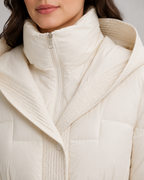 Women's Belted Puffer Parka - Hooded Longline Fit