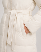 Women's Belted Puffer Parka - Hooded Longline Fit