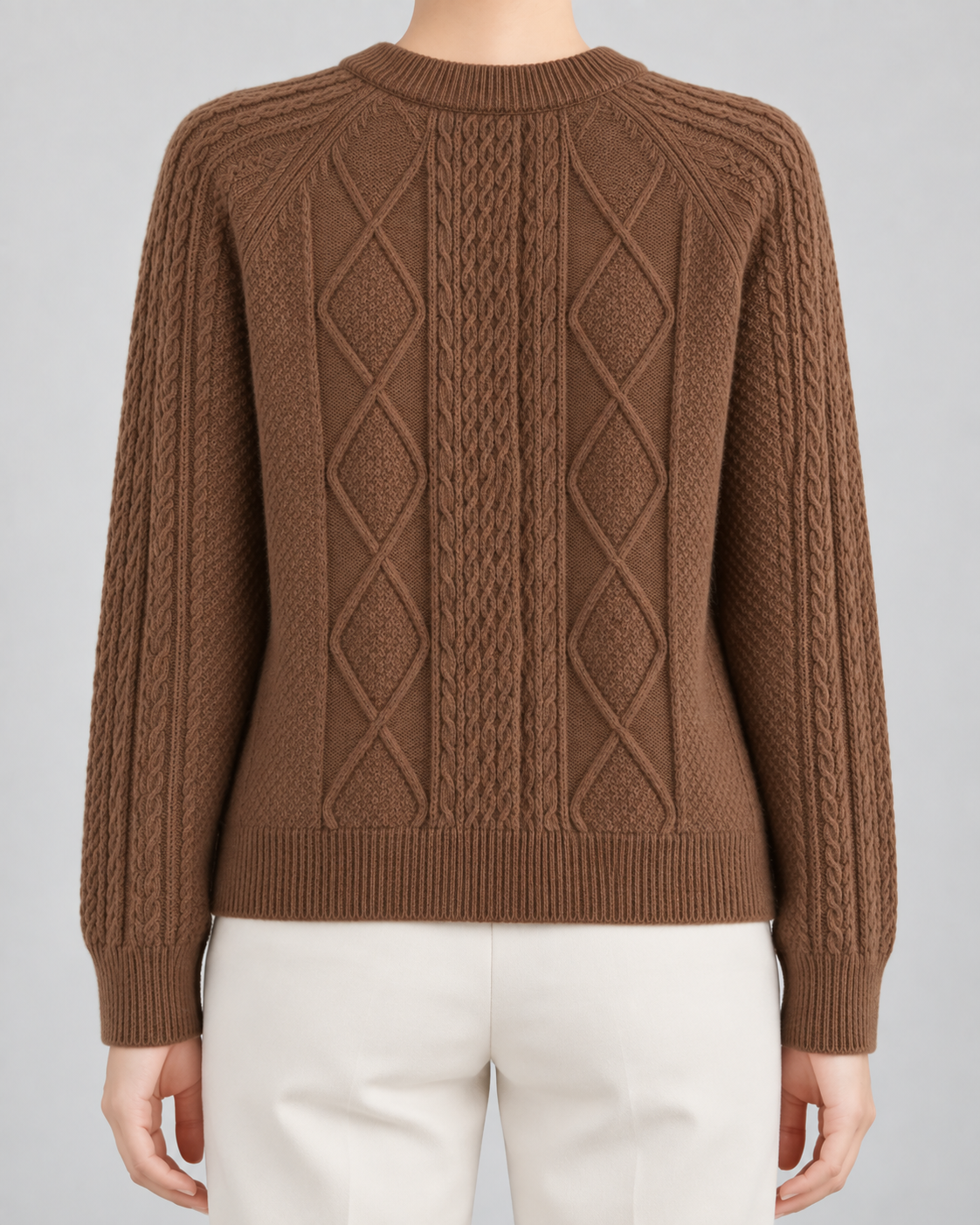 Women's Cable Knit Button Cardigan - Crew Neck Regular Fit