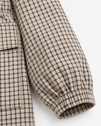 Women's Checked Utility Jacket - Drawstring Waist Snap Front