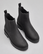 Women's Chelsea Boots - Suede-Look Chunky Lug Sole