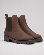 Women's Chelsea Boots - Suede-Look Chunky Lug Sole