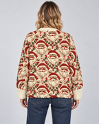 Women's Christmas Cardigan - Santa Button Front Knit