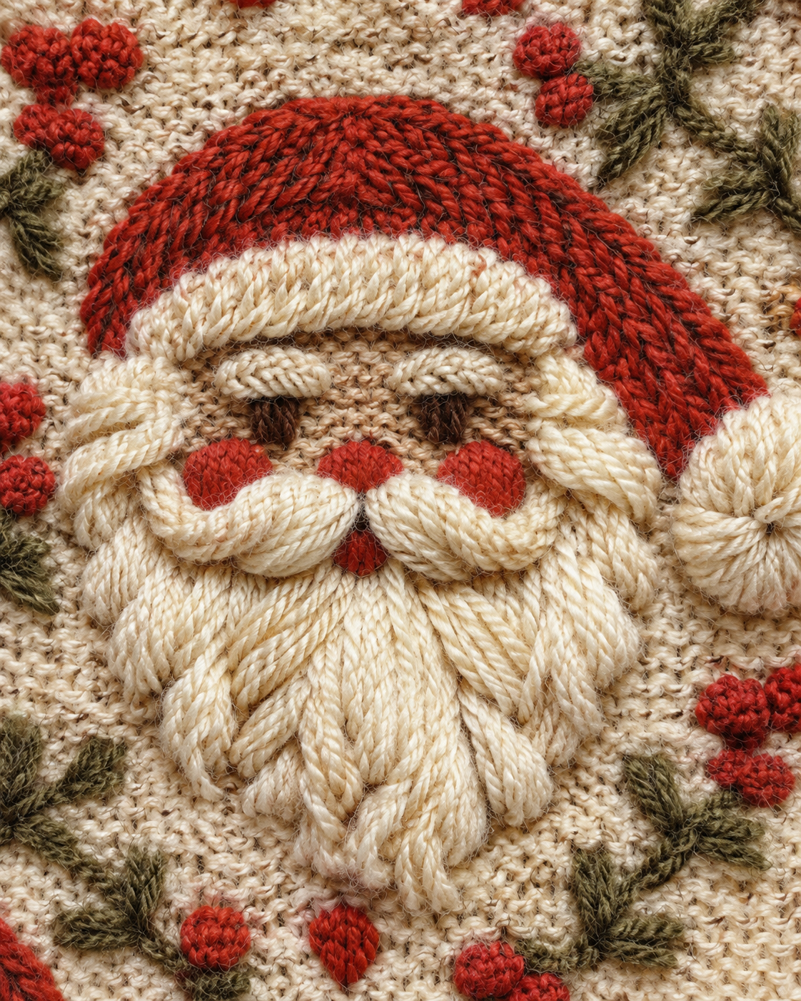 Women's Christmas Cardigan - Santa Button Front Knit