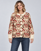 Women's Christmas Cardigan - Santa Button Front Knit