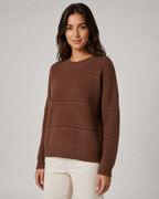 Women's Chunky Knit Crewneck Sweater - Ribbed Relaxed Fit