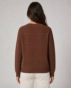 Women's Chunky Knit Crewneck Sweater - Ribbed Relaxed Fit