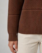 Women's Chunky Knit Crewneck Sweater - Ribbed Relaxed Fit