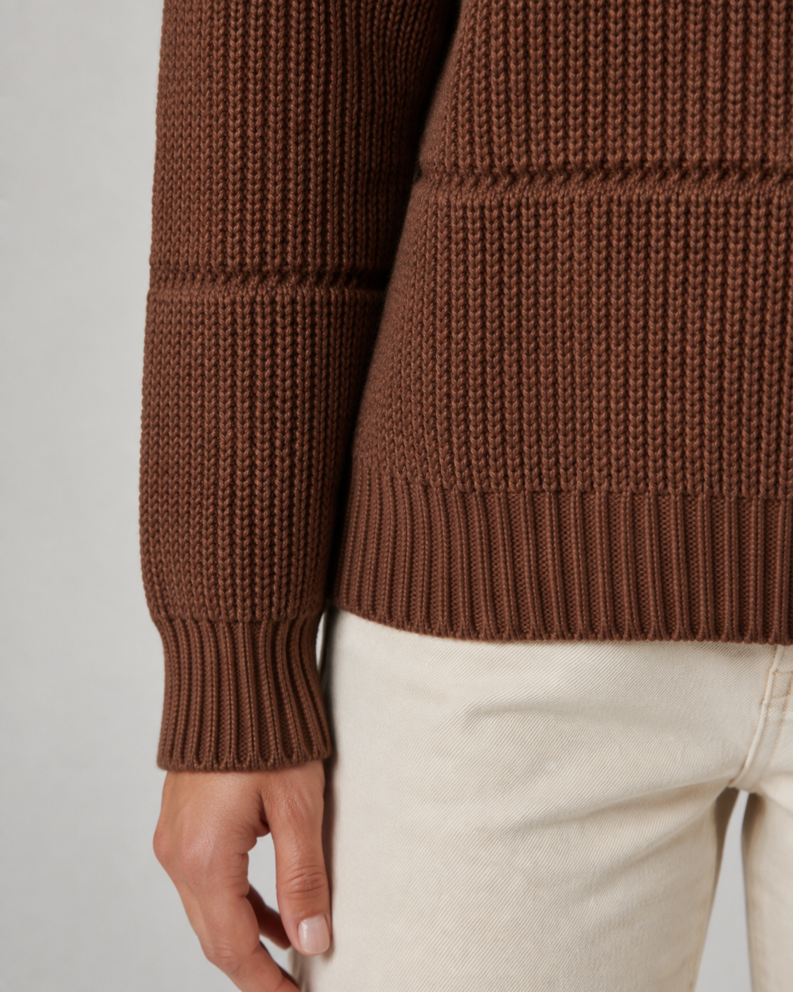 Women's Chunky Knit Crewneck Sweater - Ribbed Relaxed Fit