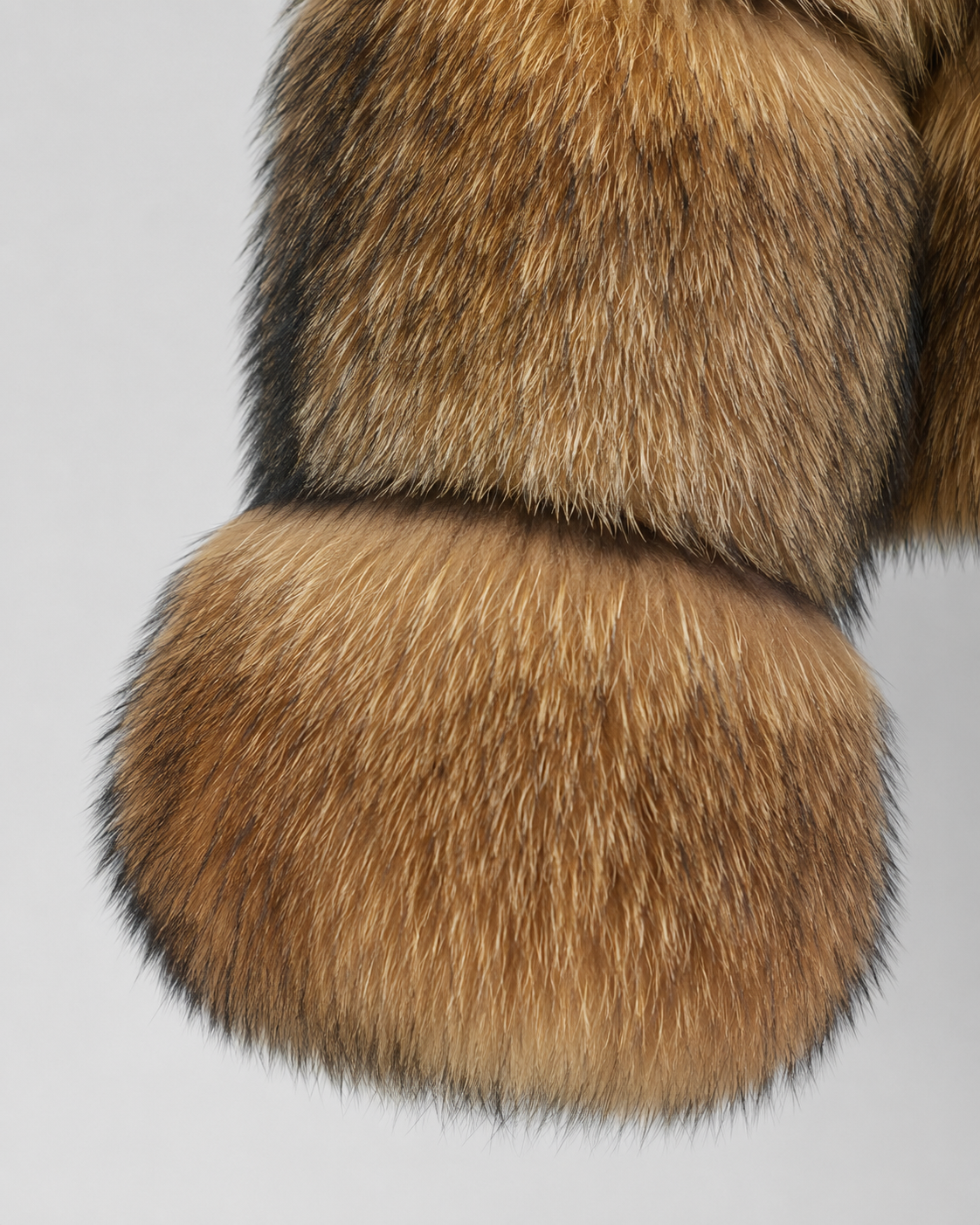 Women's Cropped Brown Fur Jacket with Oversized Collar