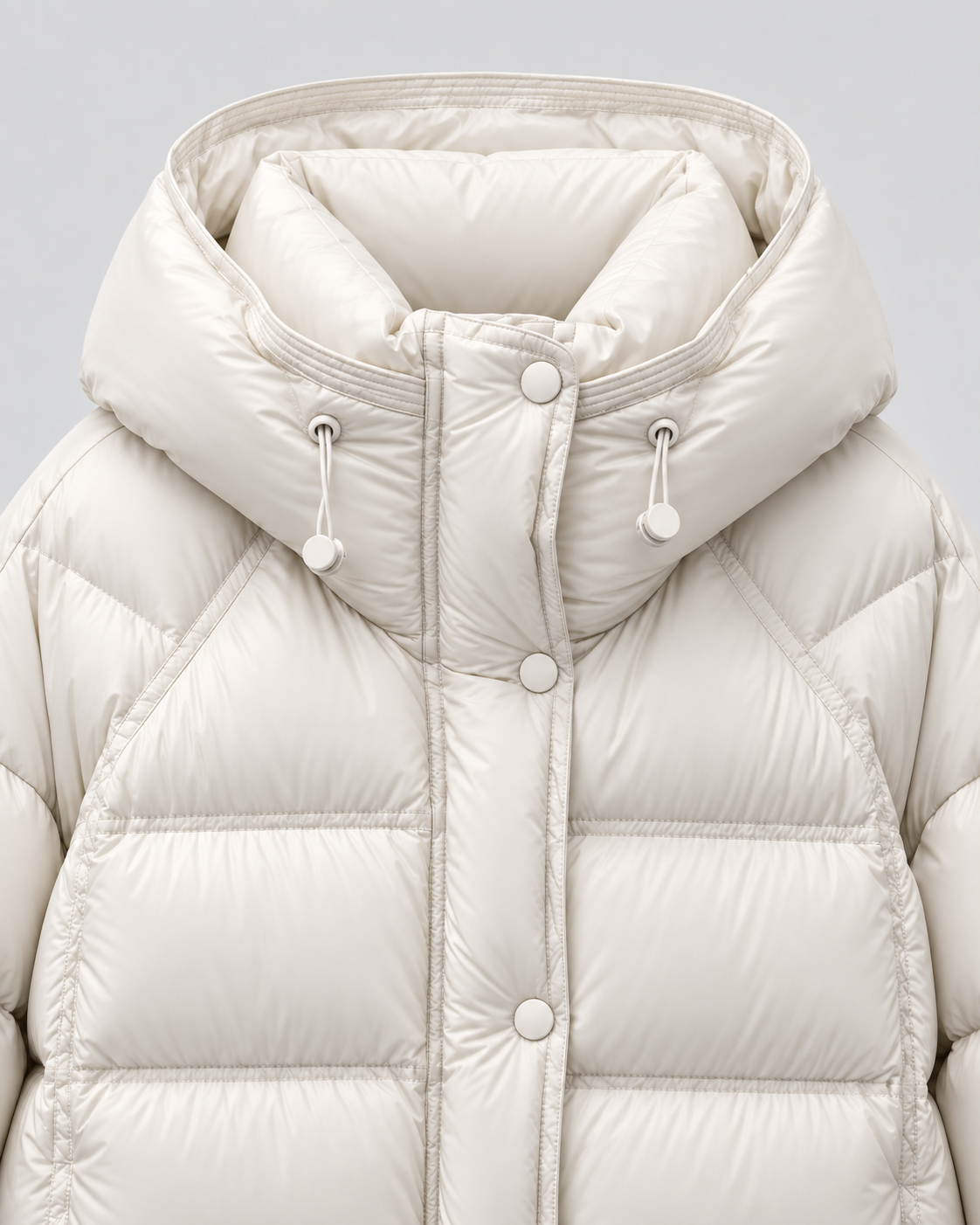 Women's Cropped Puffer Jacket - Hooded Funnel Neck Relaxed Fit