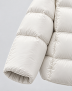Women's Cropped Puffer Jacket - Hooded Funnel Neck Relaxed Fit