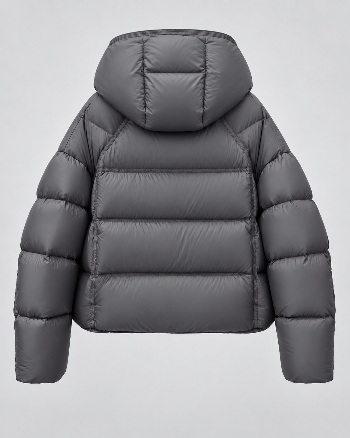 Women's Cropped Puffer Jacket - Hooded Funnel Neck Relaxed Fit