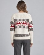 Women's Fair Isle Christmas Jumper - Aran Cable Reindeer