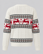 Women's Fair Isle Christmas Jumper - Aran Cable Reindeer