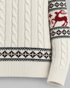 Women's Fair Isle Christmas Jumper - Aran Cable Reindeer