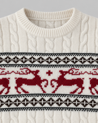 Women's Fair Isle Christmas Jumper - Aran Cable Reindeer