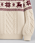 Women's Fair Isle Christmas Jumper - Cable Knit Reindeer