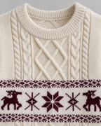 Women's Fair Isle Christmas Jumper - Cable Knit Reindeer