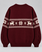 Women's Fair Isle Christmas Jumper - Cable Knit Reindeer
