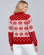 Women's Fair Isle Christmas Jumper - Crew Neck Snowflake