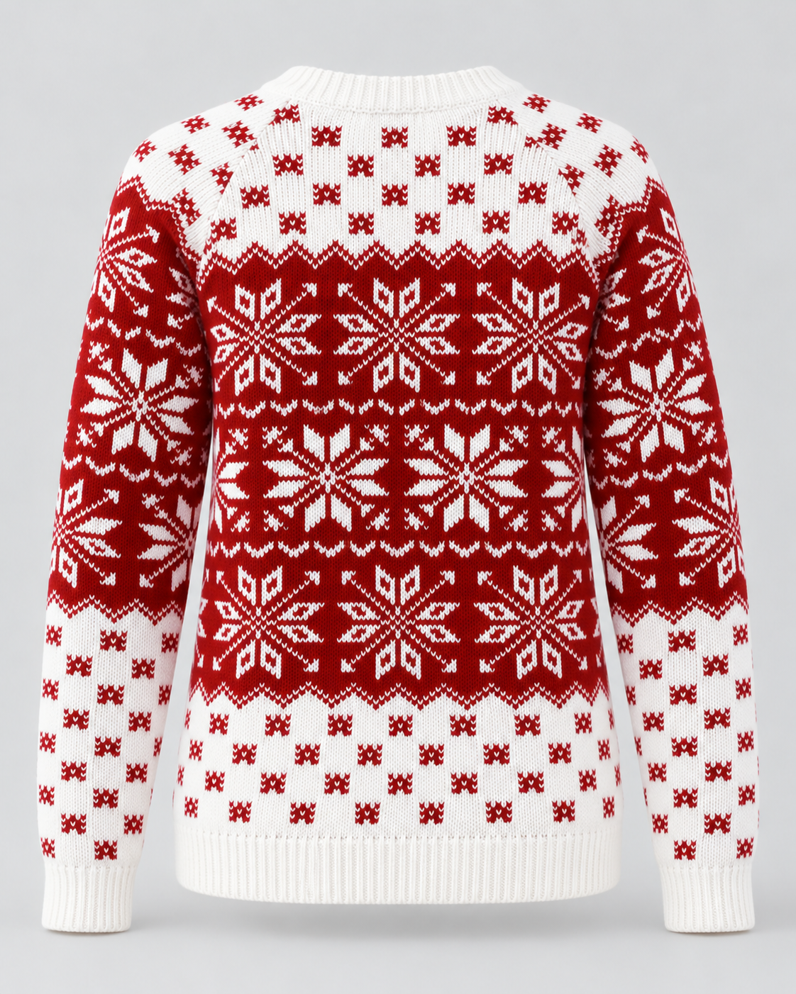 Women's Fair Isle Christmas Jumper - Crew Neck Snowflake