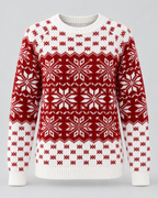 Women's Fair Isle Christmas Jumper - Crew Neck Snowflake