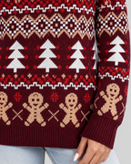 Women's Fair Isle Christmas Jumper - Gingerbread Crew Neck