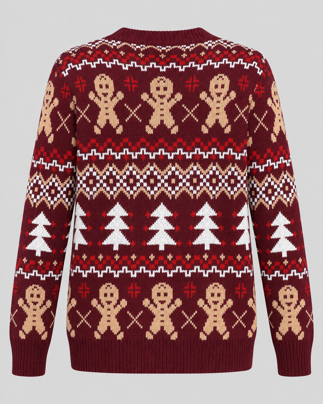 Women's Fair Isle Christmas Jumper - Gingerbread Crew Neck