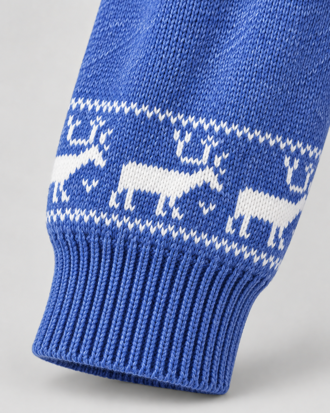 Women's Fair Isle Christmas Jumper - Mock Neck Reindeer Hem