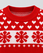 Women's Fair Isle Christmas Jumper - Reindeer Snowflake Crew Neck