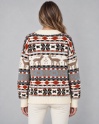 Women's Fair Isle Christmas Jumper - Reindeer Snowflake Mock Neck