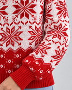 Women's Fair Isle Christmas Jumper - Turtleneck Snowflake
