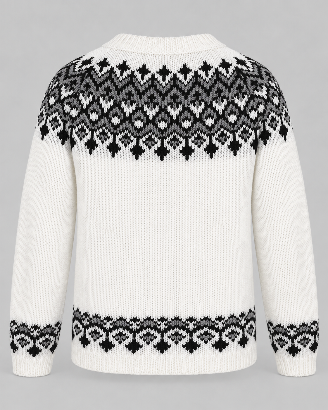 Women's Fair Isle Jumper - Crew Neck Geometric Knit