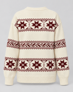 Women's Fair Isle Jumper - Crew Neck Snowflake Relaxed Fit