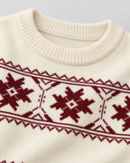 Women's Fair Isle Jumper - Crew Neck Snowflake Relaxed Fit