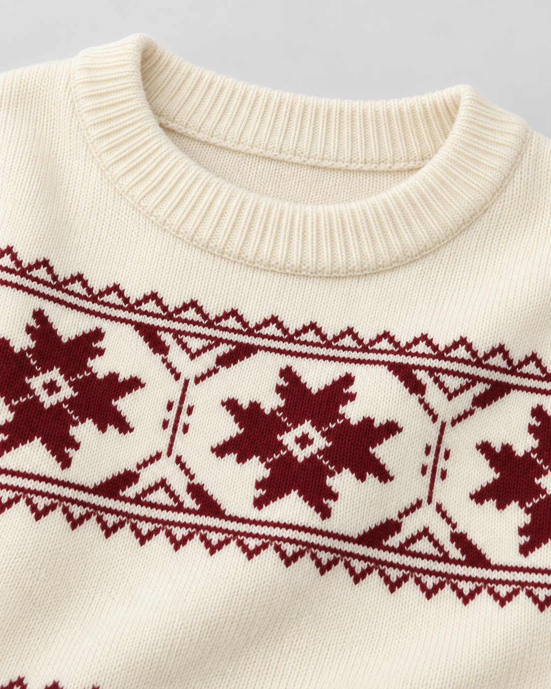 Women's Fair Isle Jumper - Crew Neck Snowflake Relaxed Fit