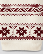 Women's Fair Isle Jumper - Crew Neck Snowflake Relaxed Fit