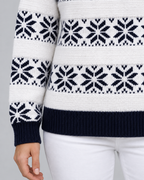 Women's Fair Isle Turtleneck Jumper - Snowflake Contrast Collar