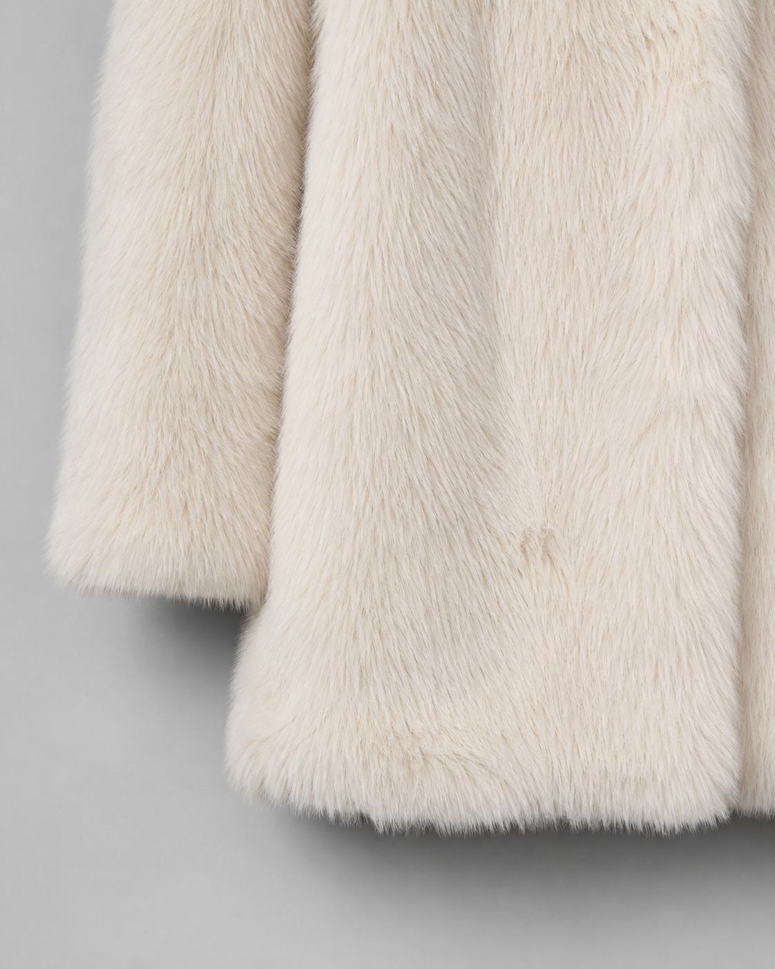 Women's Faux Fur Jacket - Plush Shawl Collar Mid-Thigh Length