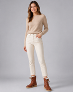 Women's Fleece-Lined Snow Boots - Lace-Up Mid-Calf