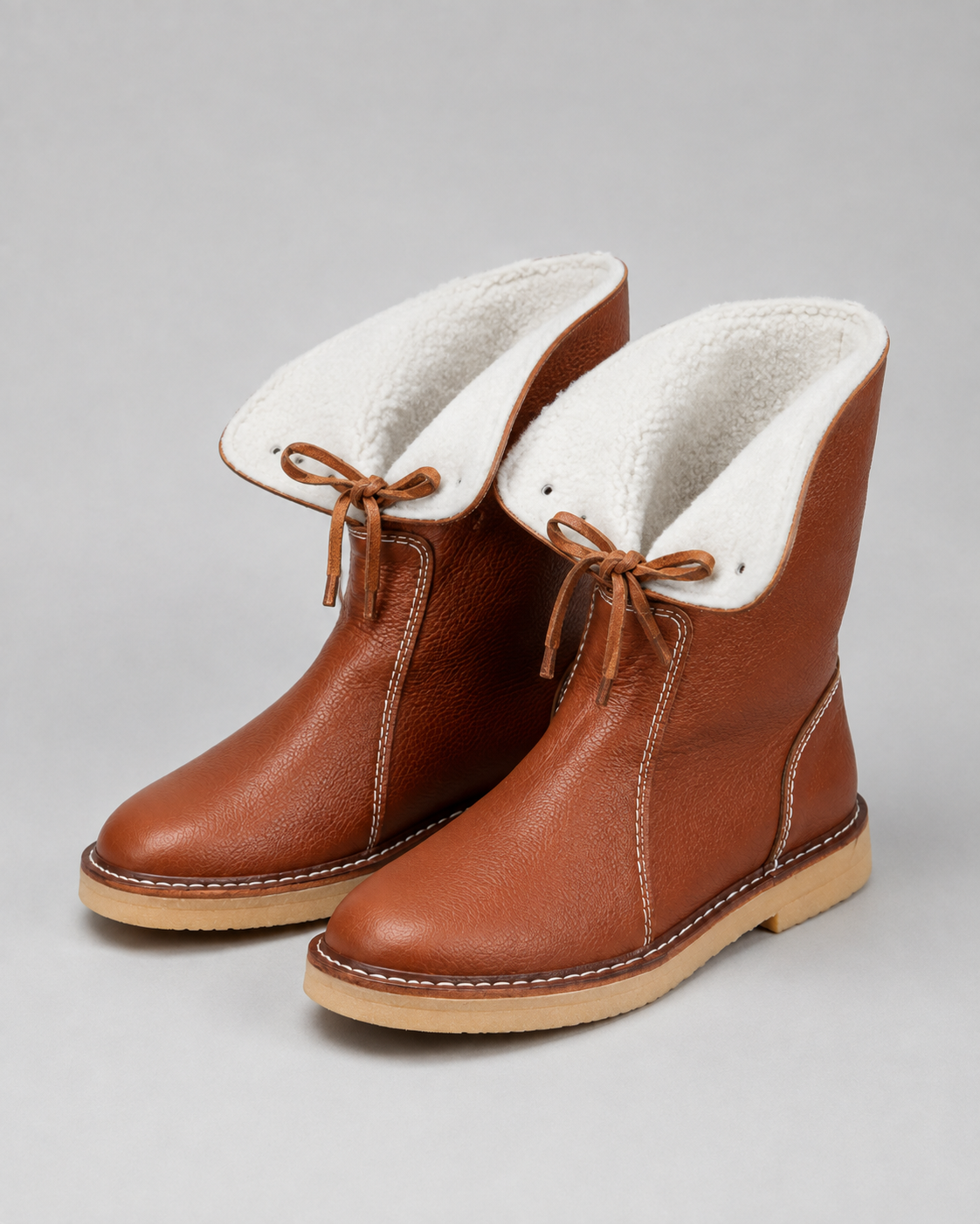 Women's Fleece-Lined Snow Boots - Lace-Up Mid-Calf