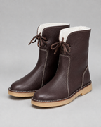 Women's Fleece-Lined Snow Boots - Lace-Up Mid-Calf