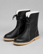 Women's Fleece-Lined Snow Boots - Lace-Up Mid-Calf