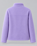 Women's Fleece Zip Jacket - Stand Collar Regular Fit with Pockets
