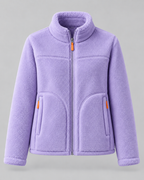 Women's Fleece Zip Jacket - Stand Collar Regular Fit with Pockets