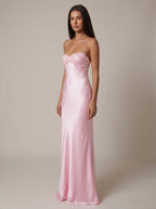 Women’s Satin Halter Maxi Dress